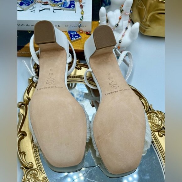 🆕 LOEFFLER RANDALL 🧿 NWOT Kimora White Pleated Bow Heel, Sz 6.5 - Picture 9 of 16